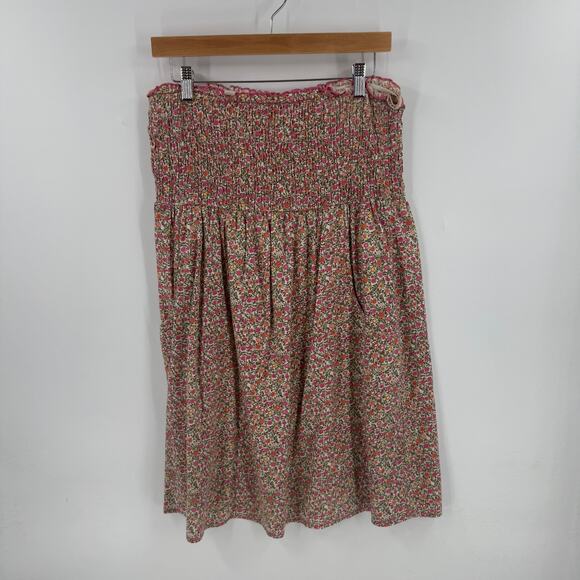 Y2K Wet Seal Smocked Floral Mini Dress XL Sleeveless Pockets Cottagecore Boho - Picture 9 of 9